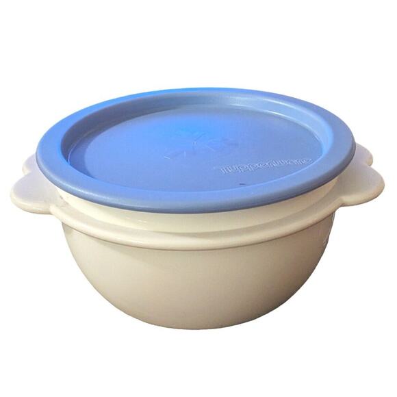 Set of 2 Tupperware One Touch 16 oz Bowls Lids Two Cup Servalier Stackable 2514 - Picture 1 of 9